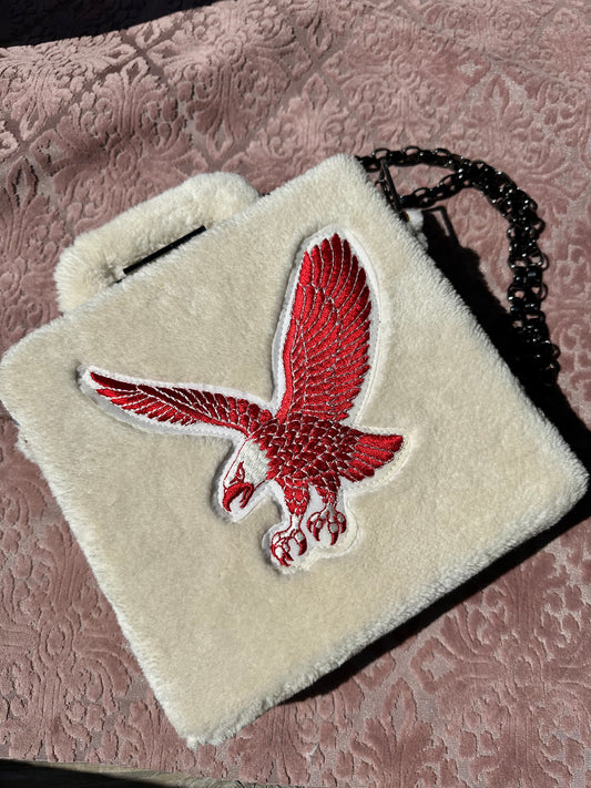 Patch eagle fur bag